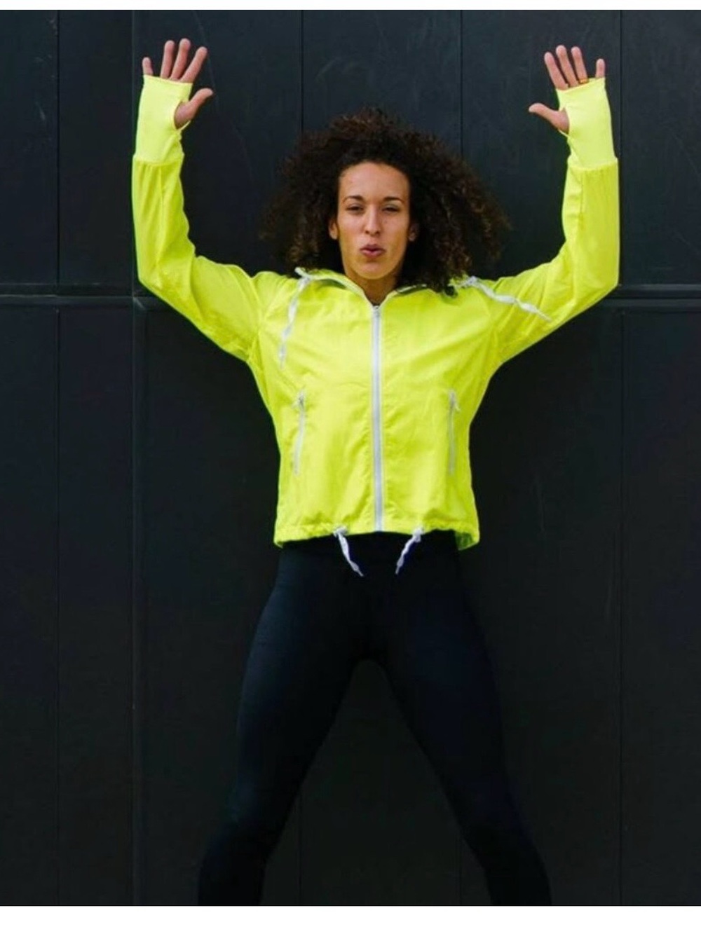 High-Visibility Neon Yellow Zip-Up Jacket